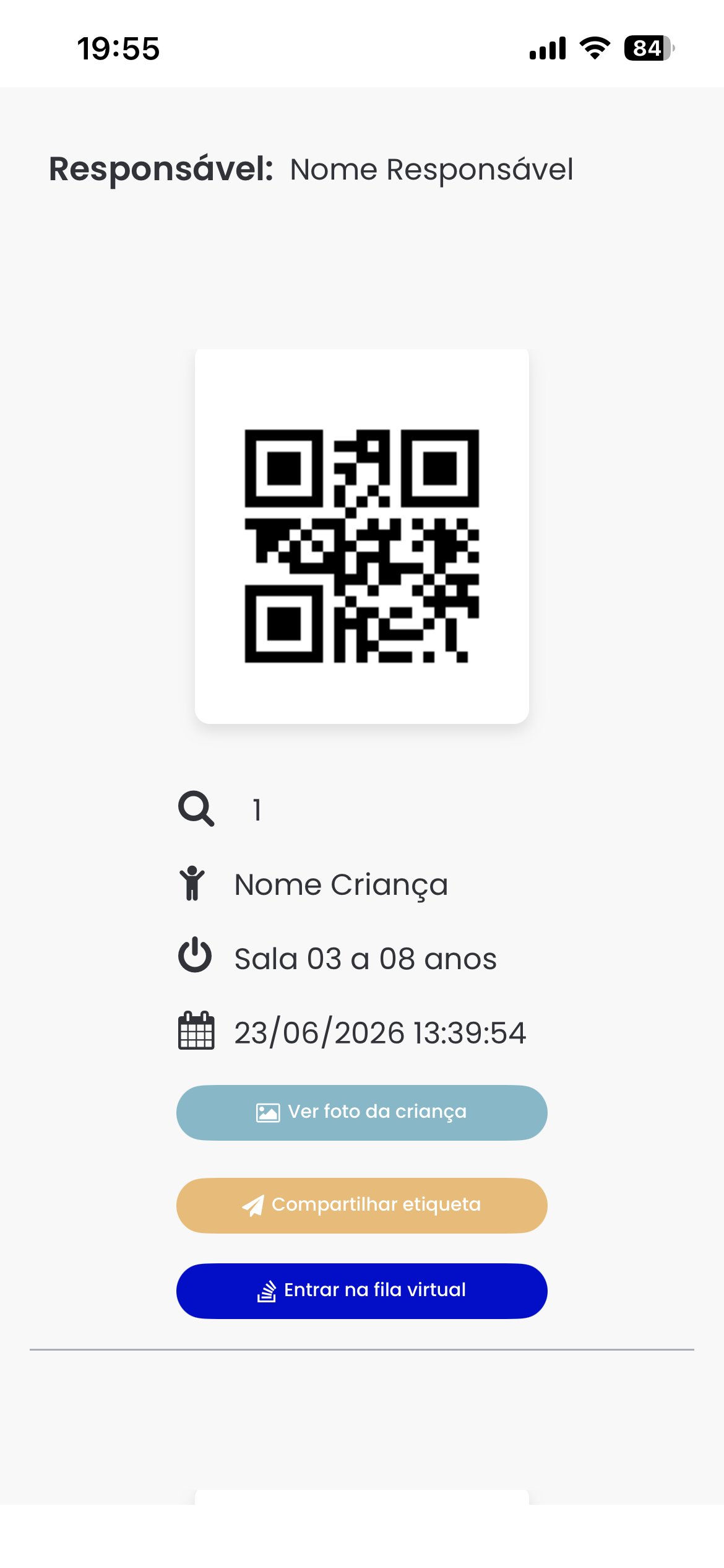 Etiqueta Virtual de Saída