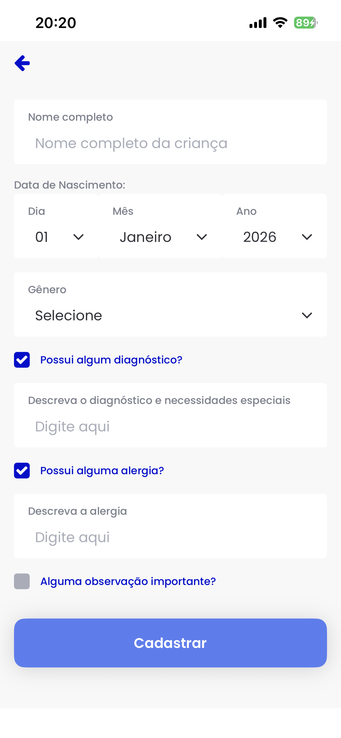 App do Responsável (Perfil & Saúde)